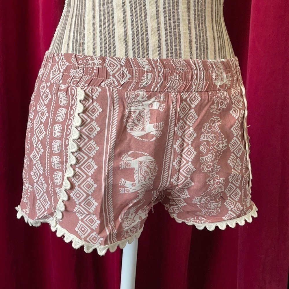 Dusty Rose Boho Elephant Shorts​​​​​